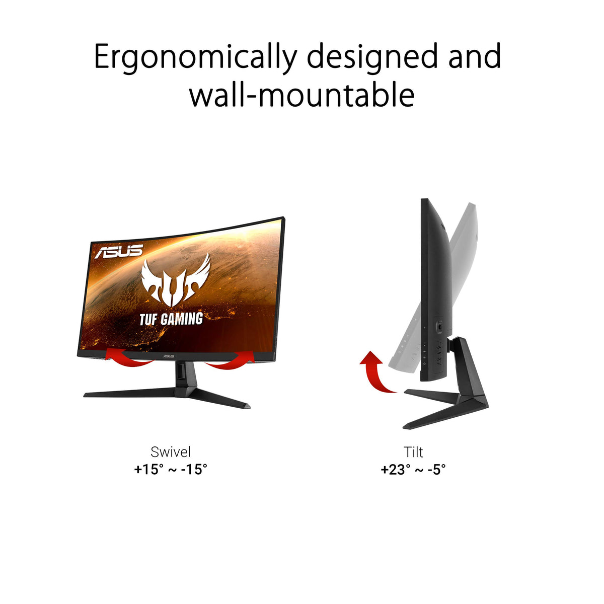 ASUS TUF VG27VH1B HDMI and D-Sub ports enable flexible setups