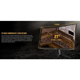 ASUS TUF VG27VH1B curved monitor side angle for desk setup