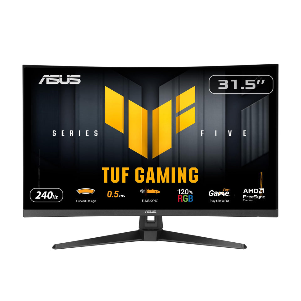 ASUS TUF VG32VQM5AZ 32-inch curved monitor seen from front for immersive gaming