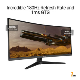 ASUS TUF VG34VQ3B side profile highlighting curvature and depth