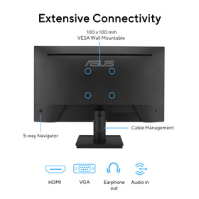 ASUS VA249HG HDMI and VGA inputs simplify multi-device setups
