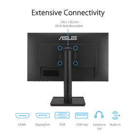 ASUS VA24DQFS VESA mount compatibility helps free desk space.