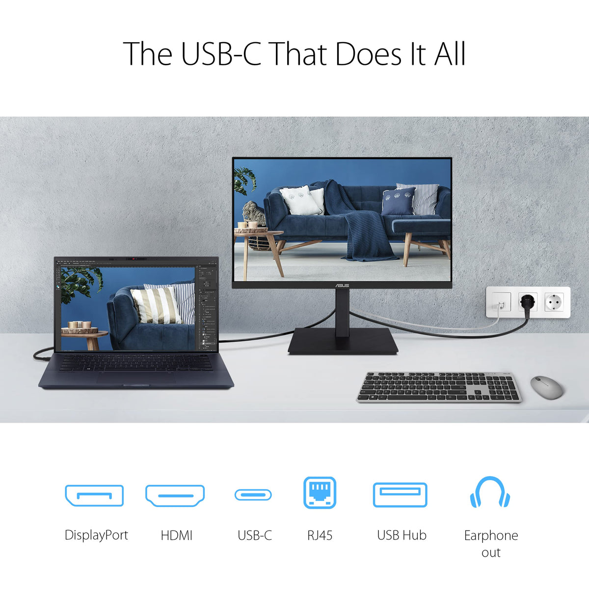 ASUS VA24ECPSN eye-friendly Flicker-free Low Blue Light design