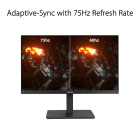 ASUS VA24EQSB ergonomic stand with tilt, swivel, and height adjustment reduces strain.