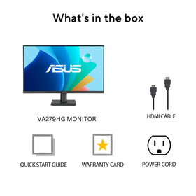 ASUS VA279HG Adobe Creative Cloud promo included for a month.