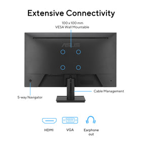 ASUS VA279HG VESA mount compatibility for flexible placements.