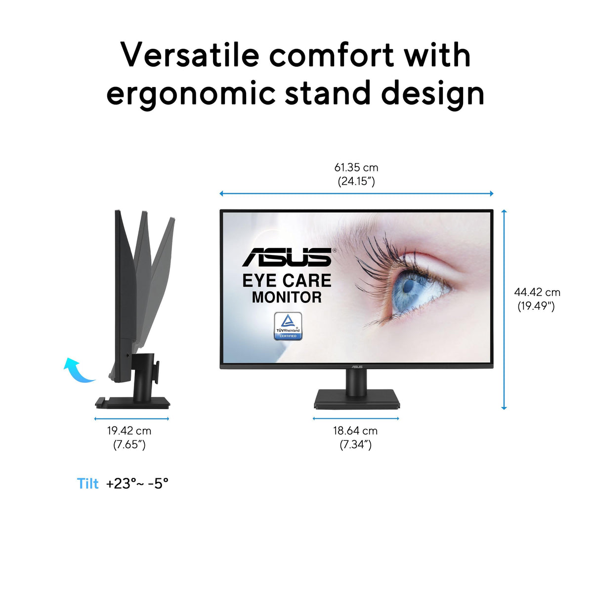 ASUS VA27AQ built-in 2 W speakers offer instant audio