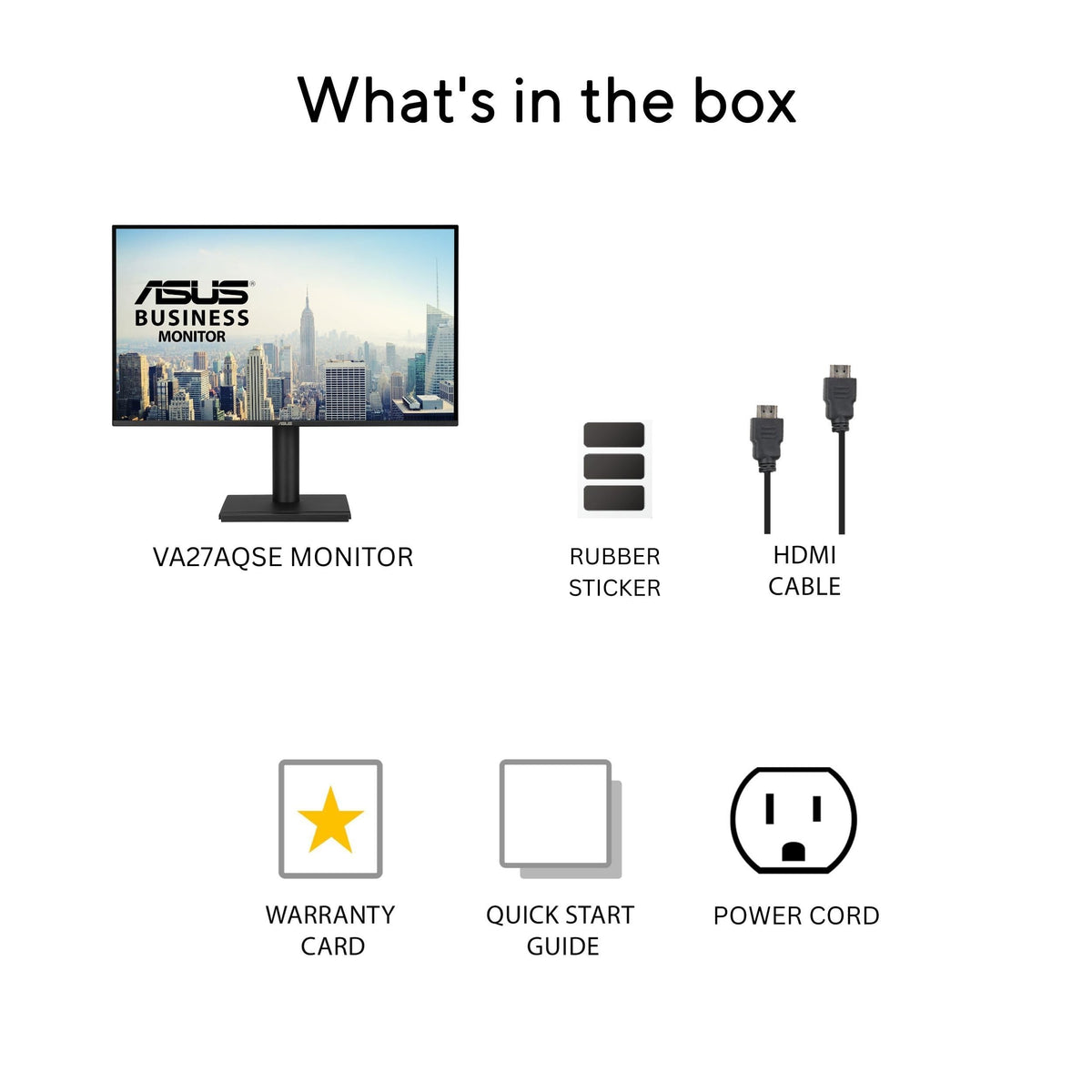 ASUS VA27AQSE built-in speakers provide convenient audio without external gear.