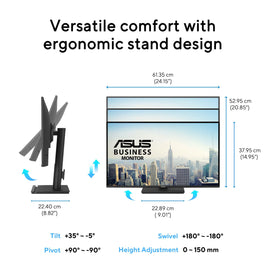 ASUS VA27AQSE low blue light and flicker-free tech reduces eye strain.