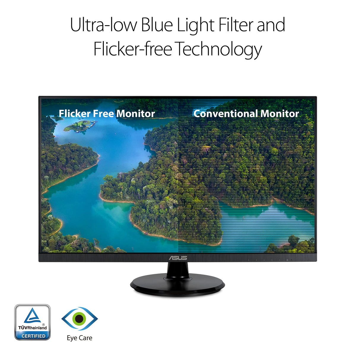 ASUS VA27DQ connectivity ports with HDMI and DisplayPort for versatile setups