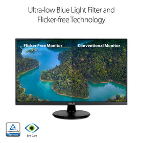 ASUS VA27DQ connectivity ports with HDMI and DisplayPort for versatile setups