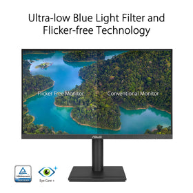 ASUS VA27DQFS multiple inputs including HDMI, DisplayPort, VGA for versatile setup