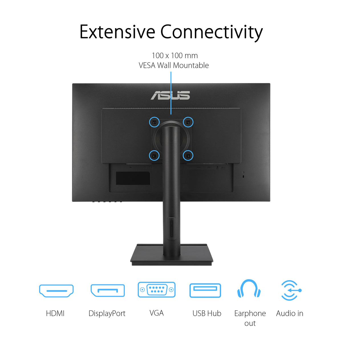 ASUS VA27DQFS VESA-mountable for space-saving installation