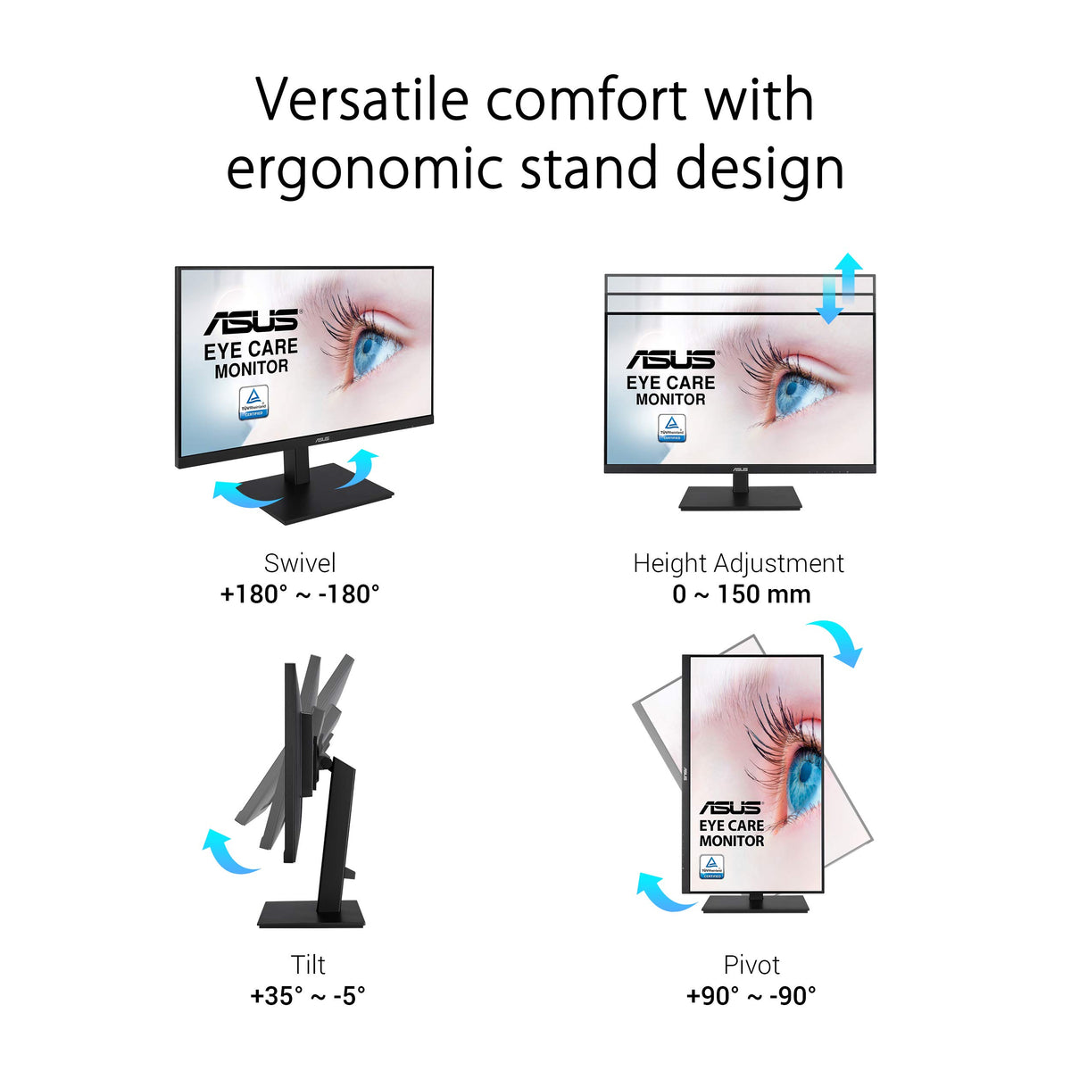 ASUS VA27DQSB USB hub and multiple inputs for easy peripherals connection