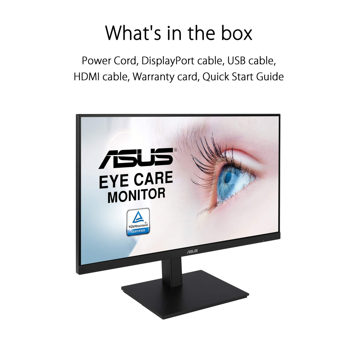 ASUS VA27DQSB ergonomic stand with tilt, swivel, pivot and height adjustment
