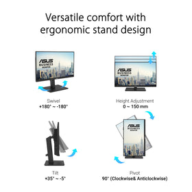 ASUS VA27ECPSN height-adjustable stand supports comfortable viewing positions