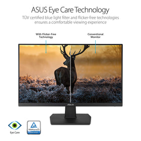 ASUS VA27EHE HDMI and D-Sub ports enable versatile connections.