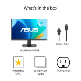 ASUS VA27EHF includes Adobe Creative Cloud trial for creative tasks.
