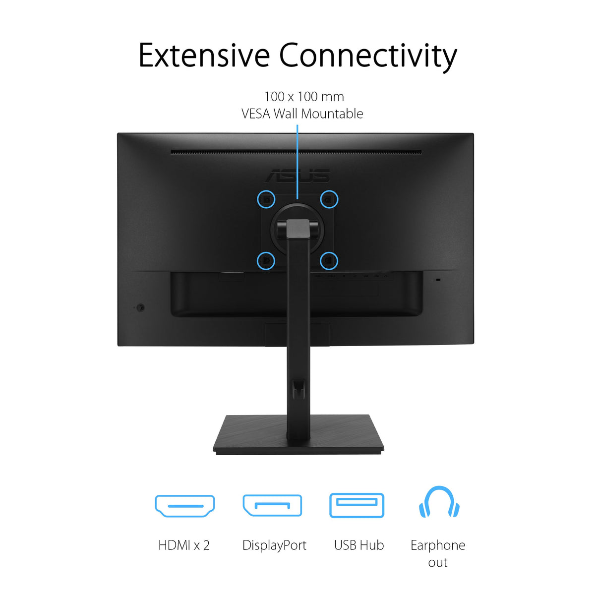 ASUS VA27UQSB dual HDMI and DisplayPort connection flexibility