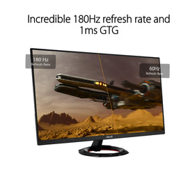 ASUS VG249Q3R ports panel with DisplayPort and HDMI for versatile connectivity