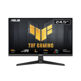 ASUS VG259Q3A front view on desk showing compact gaming monitor setup