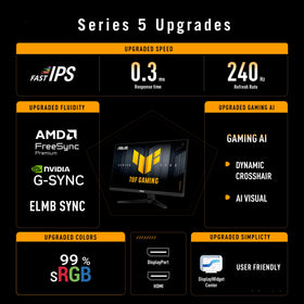 ASUS VG259QM5A highlights 240Hz refresh for fluid gameplay.