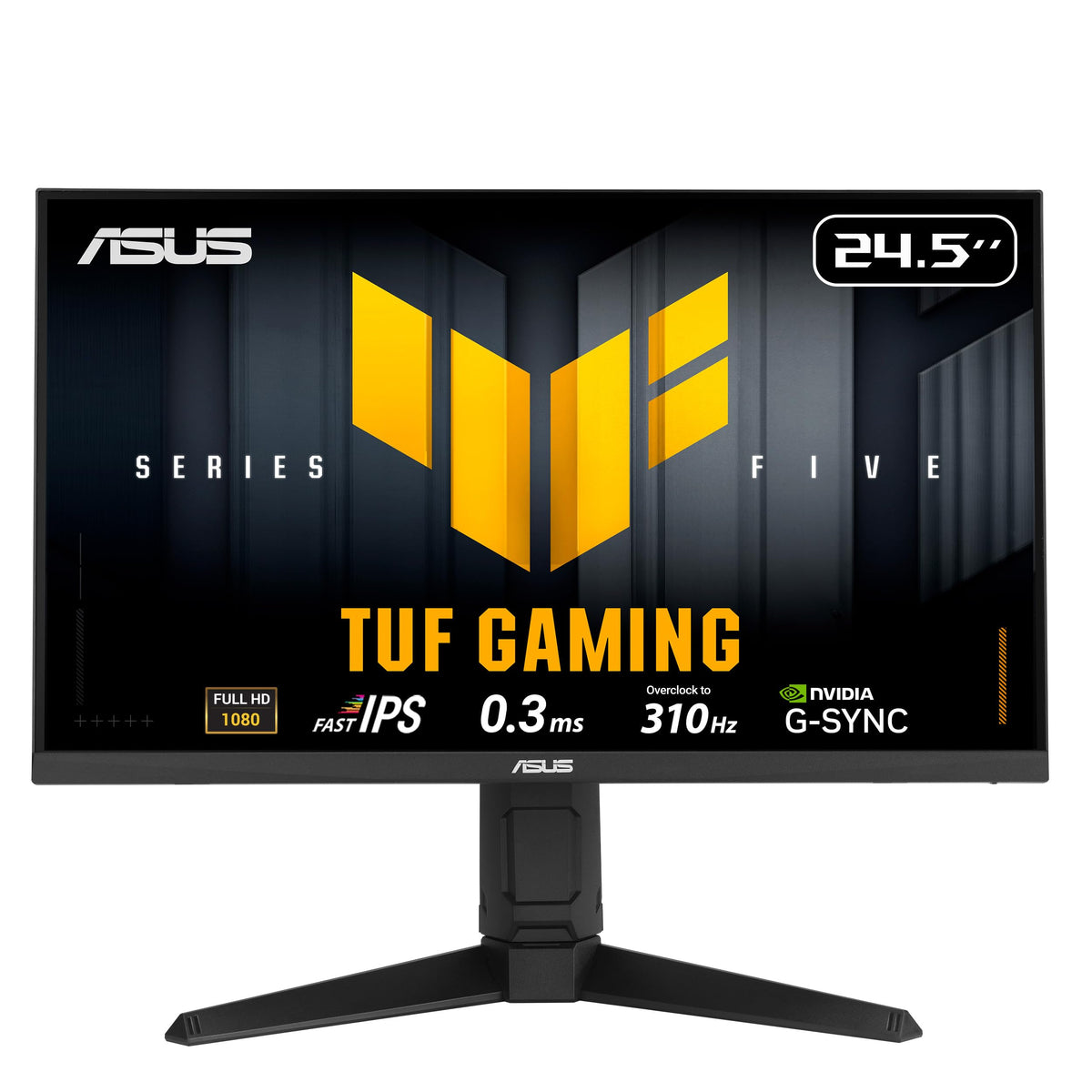 ASUS VG259QMRL5A front view showcases sharp Full HD visuals for immersive gaming.