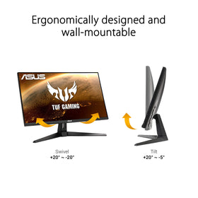 ASUS VG27AQ1A ergonomic stand offers tilt and swivel for comfortable viewing