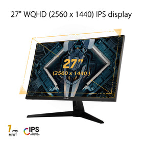 ASUS VG27AQ1A side angle highlights ultra-fast 170Hz refresh for smooth motion