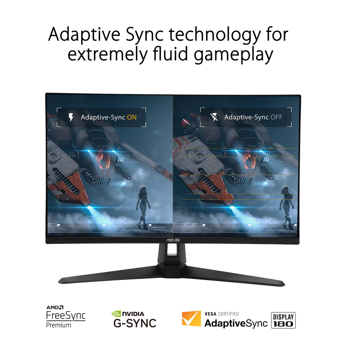 ASUS VG27AQ3A ergonomic stand from rear for flexible mounting