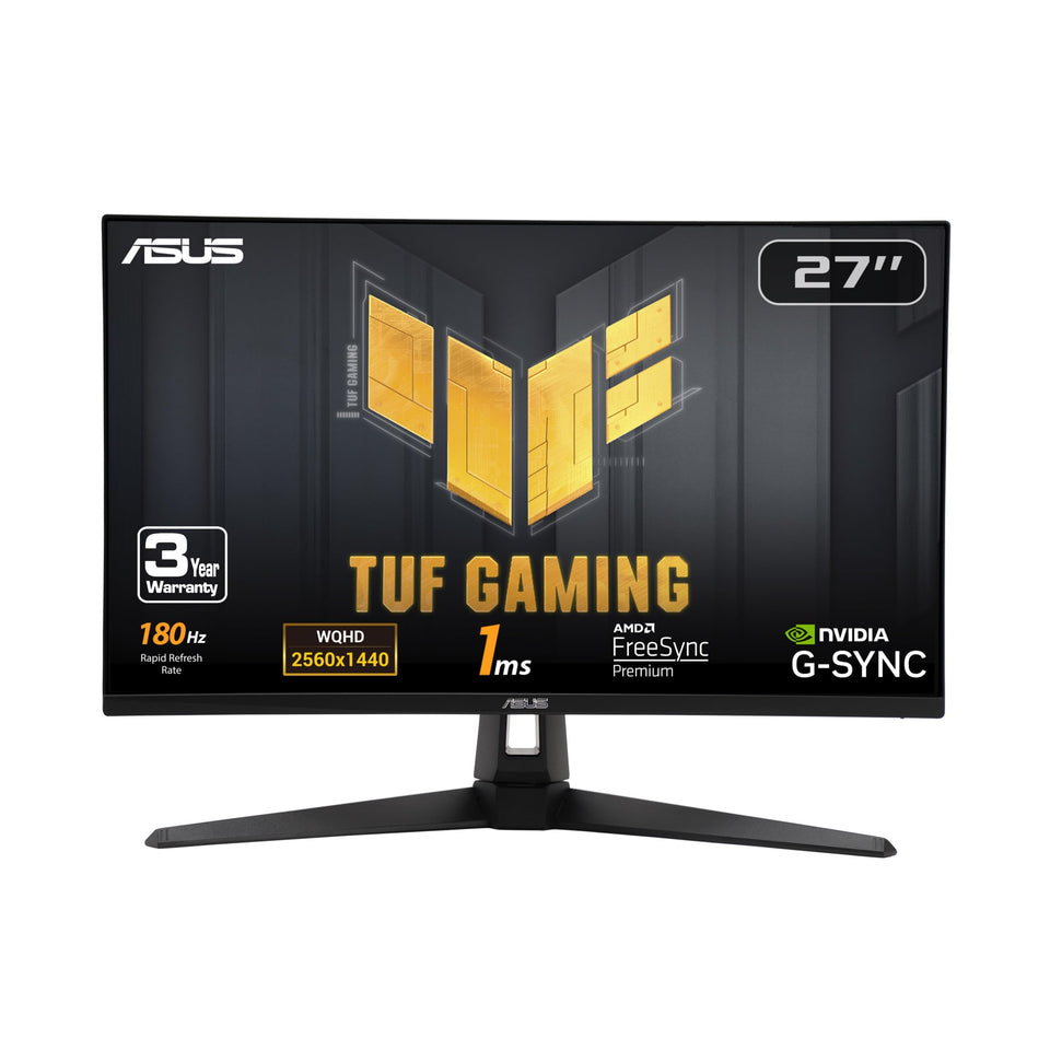 ASUS VG27AQ3A front view showing immersive gaming visuals