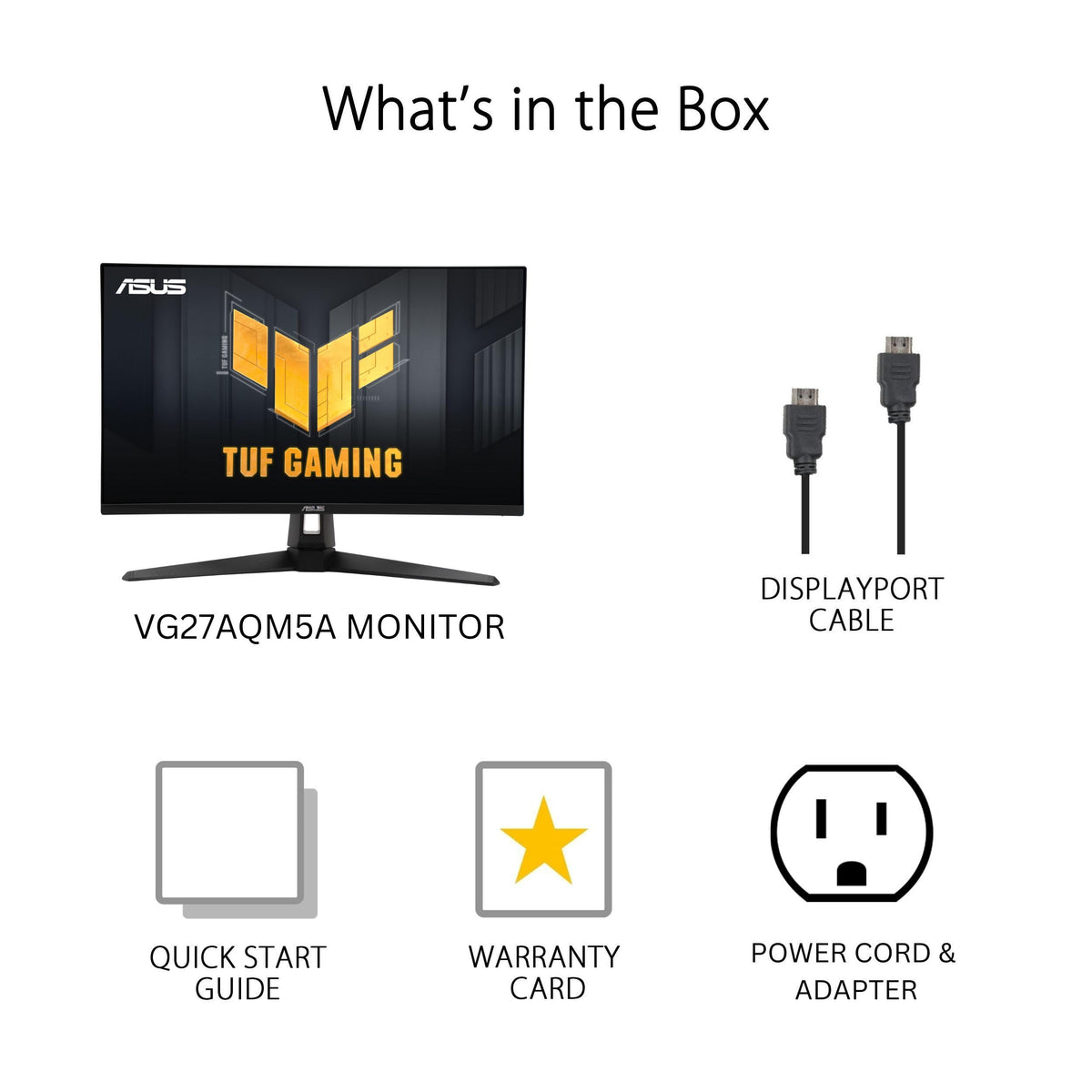 ASUS VG27AQM5A in-box accessories for simple setup