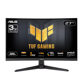 ASUS VG27VQM1B front view emphasizing immersive curved gaming display
