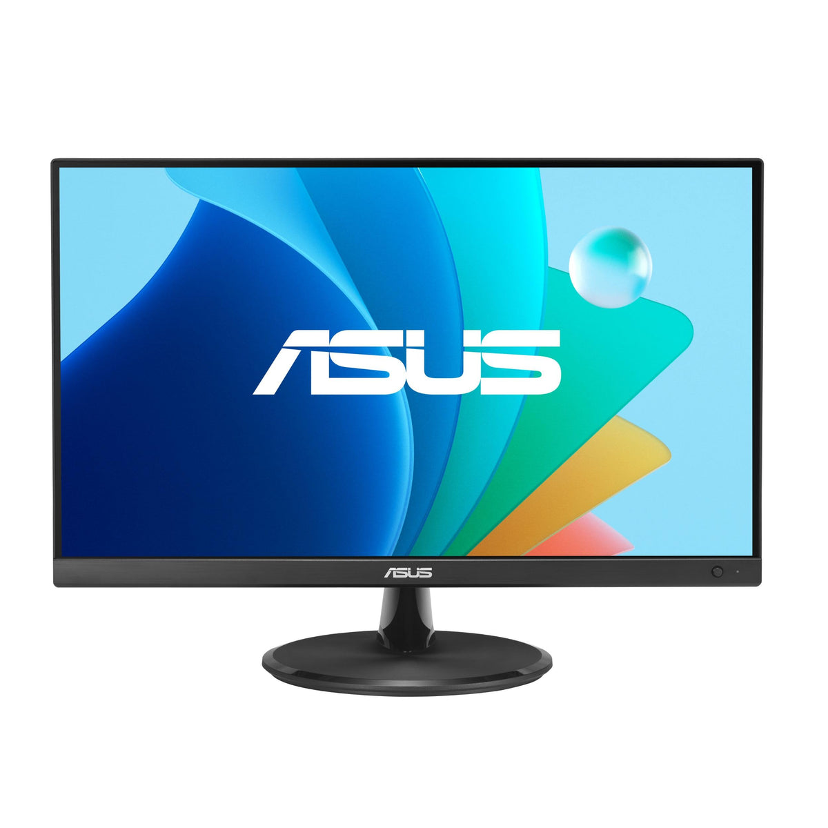 ASUS VP227HF front view showing frameless design for a tidy desk