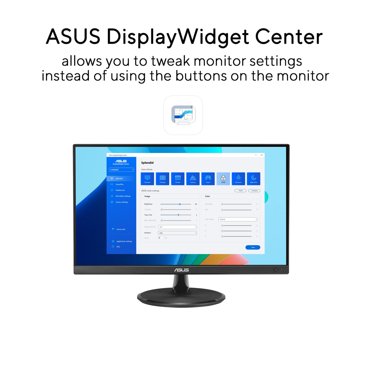 ASUS VP229Q multiple connections: HDMI, DisplayPort, VGA for flexible setups