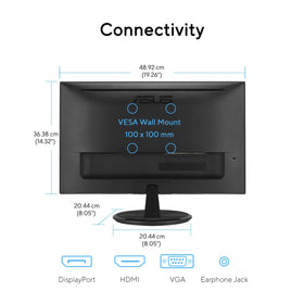 ASUS VP229Q eye care with Flicker-free and Low Blue Light technologies