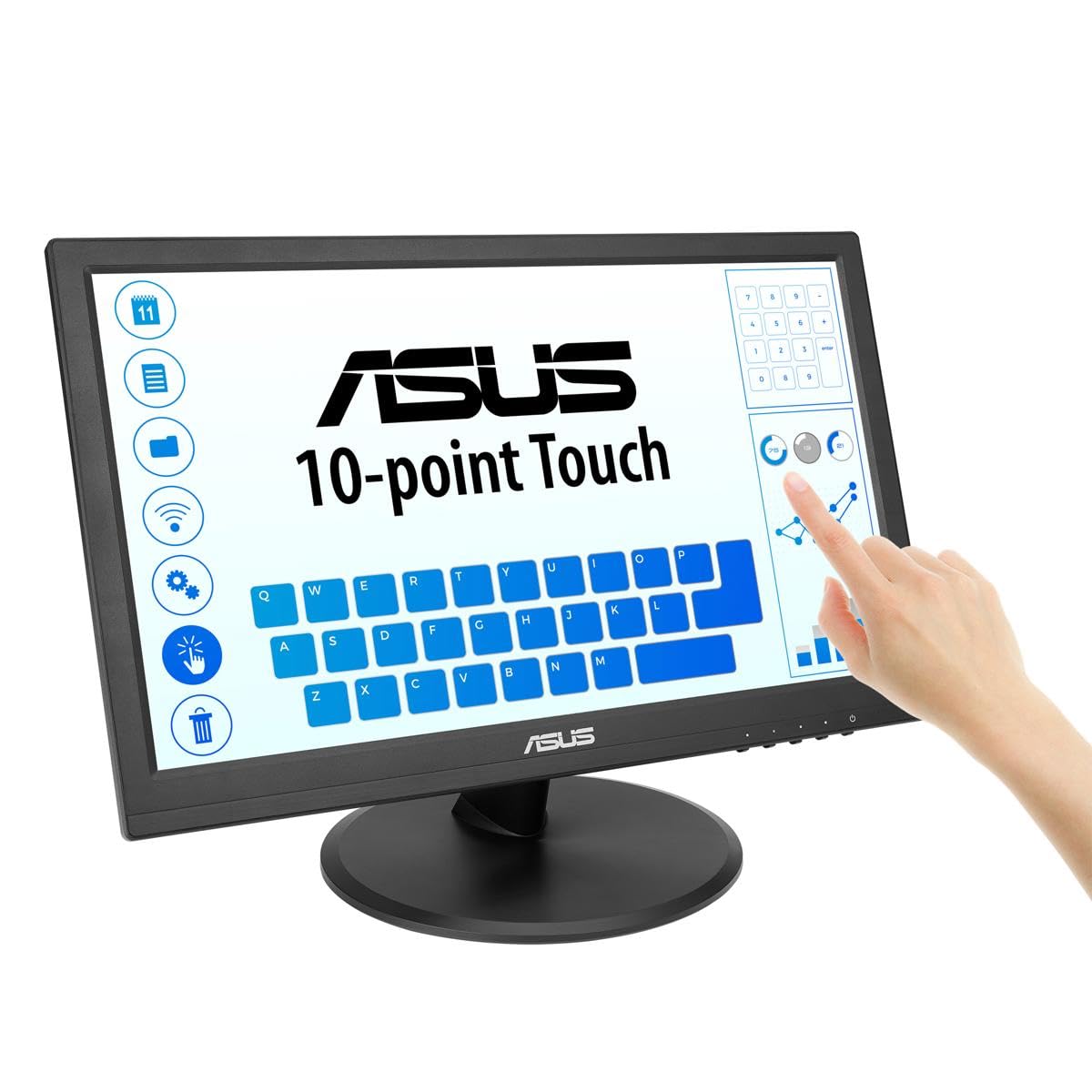 ASUS VT168HR 75x75 mm VESA compatibility for wall or arm mounting