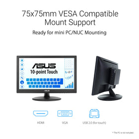 ASUS VT169HE 10-point touch enables precise multi-touch interactions.