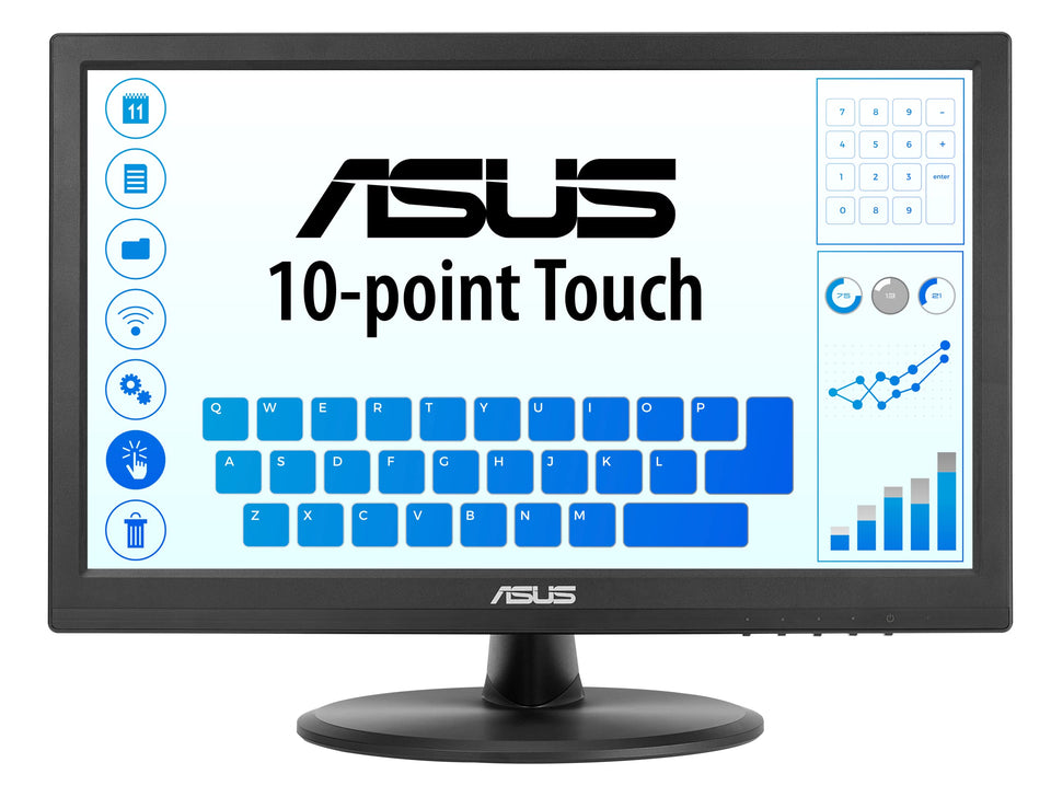 ASUS VT169HE tilt-stand demonstrates ergonomic screen positioning for comfort.