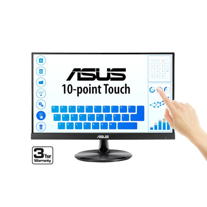ASUS VT229H front view shows a compact monitor ideal for small desks and multitasking.
