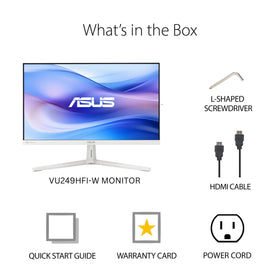 ASUS VU249HFI-W Includes 1-month Adobe Creative Cloud trial