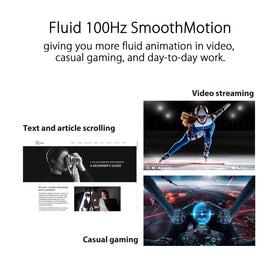 ASUS VZ24EHF 100Hz refresh rate for smooth scrolling and video