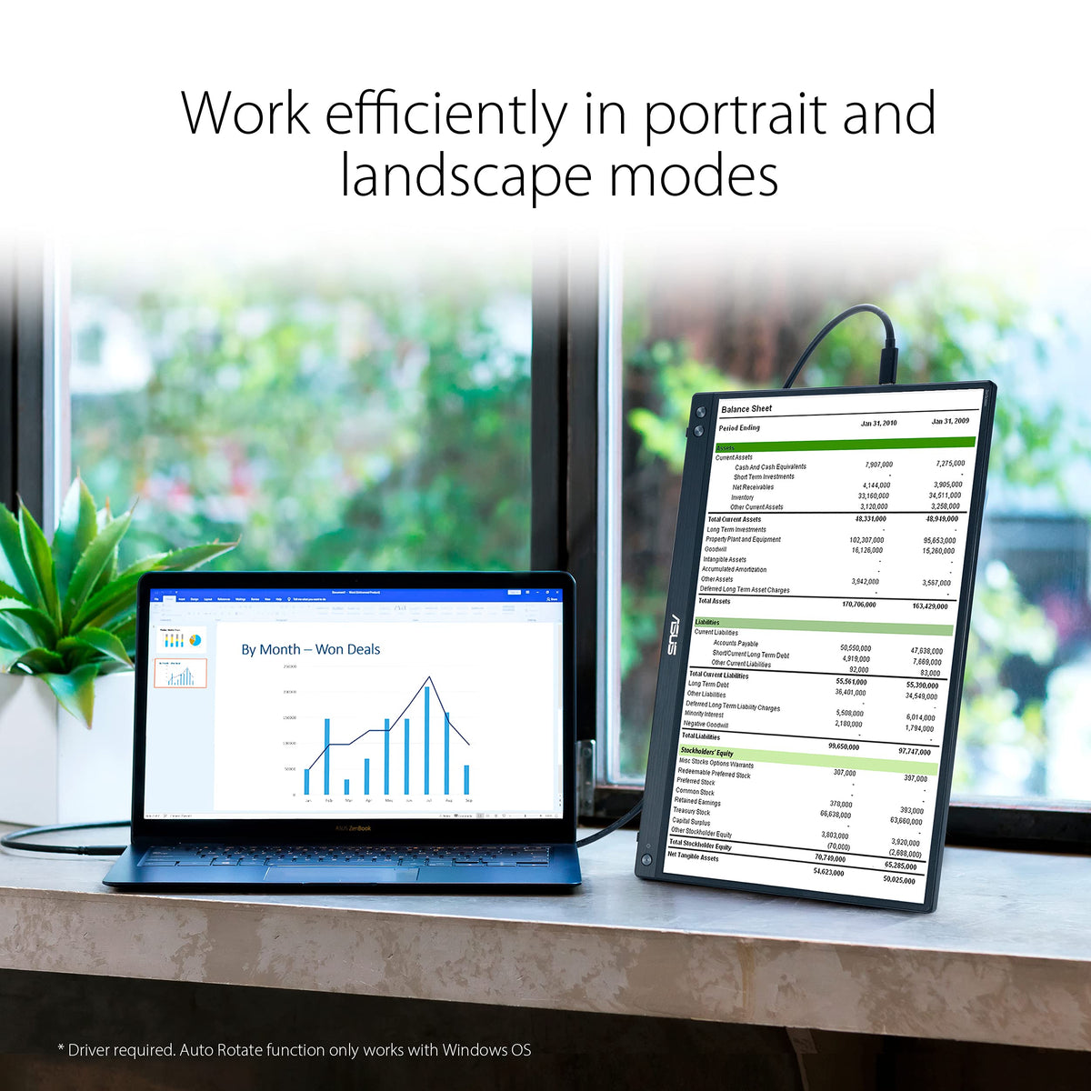 ASUS ZenScreen MB16ACVR anti-glare IPS panel for comfortable viewing in different lighting