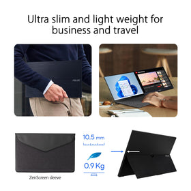 ASUS ZenScreen MB16ACVR kickstand supports portrait and landscape orientations