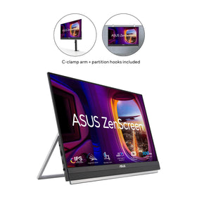 ASUS ZenScreen MB229CF 22-inch display deployed in a multi-monitor setup