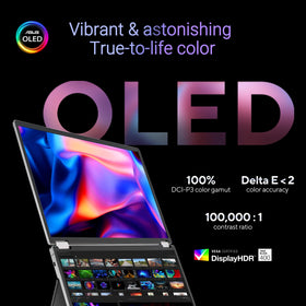 ASUS ZenScreen Duo OLED shows a 16:10 workspace for enhanced productivity