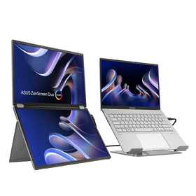 ASUS ZenScreen Duo OLED DisplayWidget Center auto-rotates for easy orientation