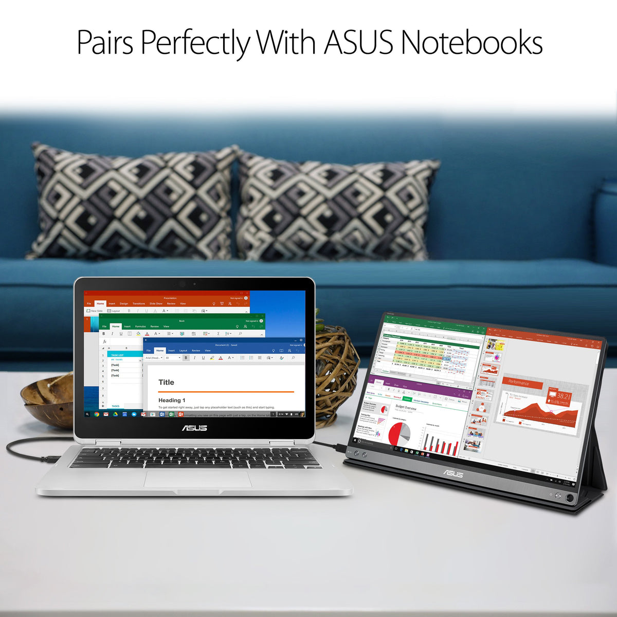 ASUS ZenScreen with eye care reduces blue light for comfortable extended viewing