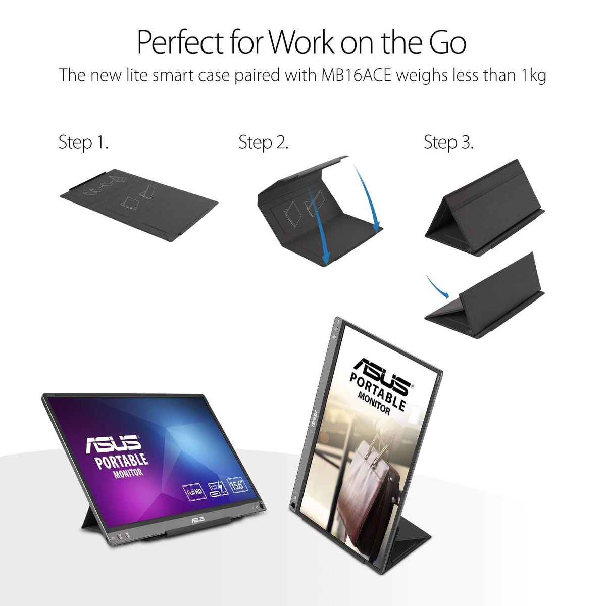 ASUS ZenScreen MB16ACE hybrid-signal USB-C/A for flexible connections