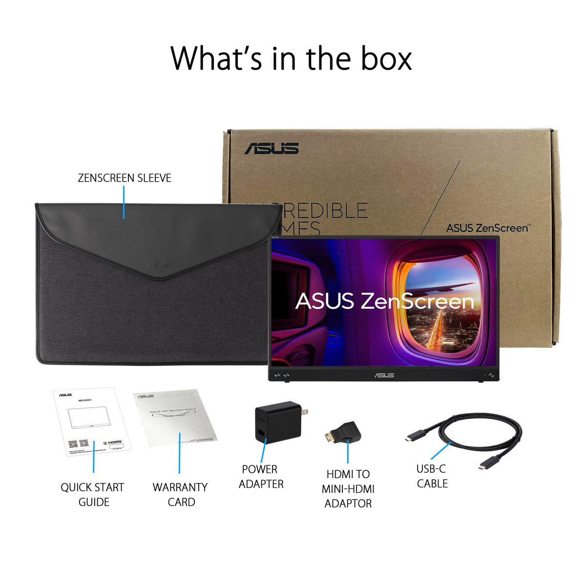 ASUS ZenScreen MB16AHV TÜV-certified eye care reduces fatigue.